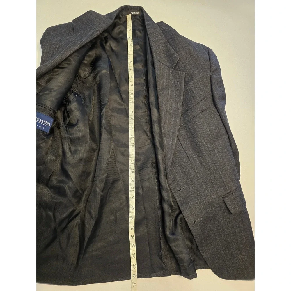 Oscar de la Renta Menswear Suit Blazer‎ Pinstripe Wool Blend - See description